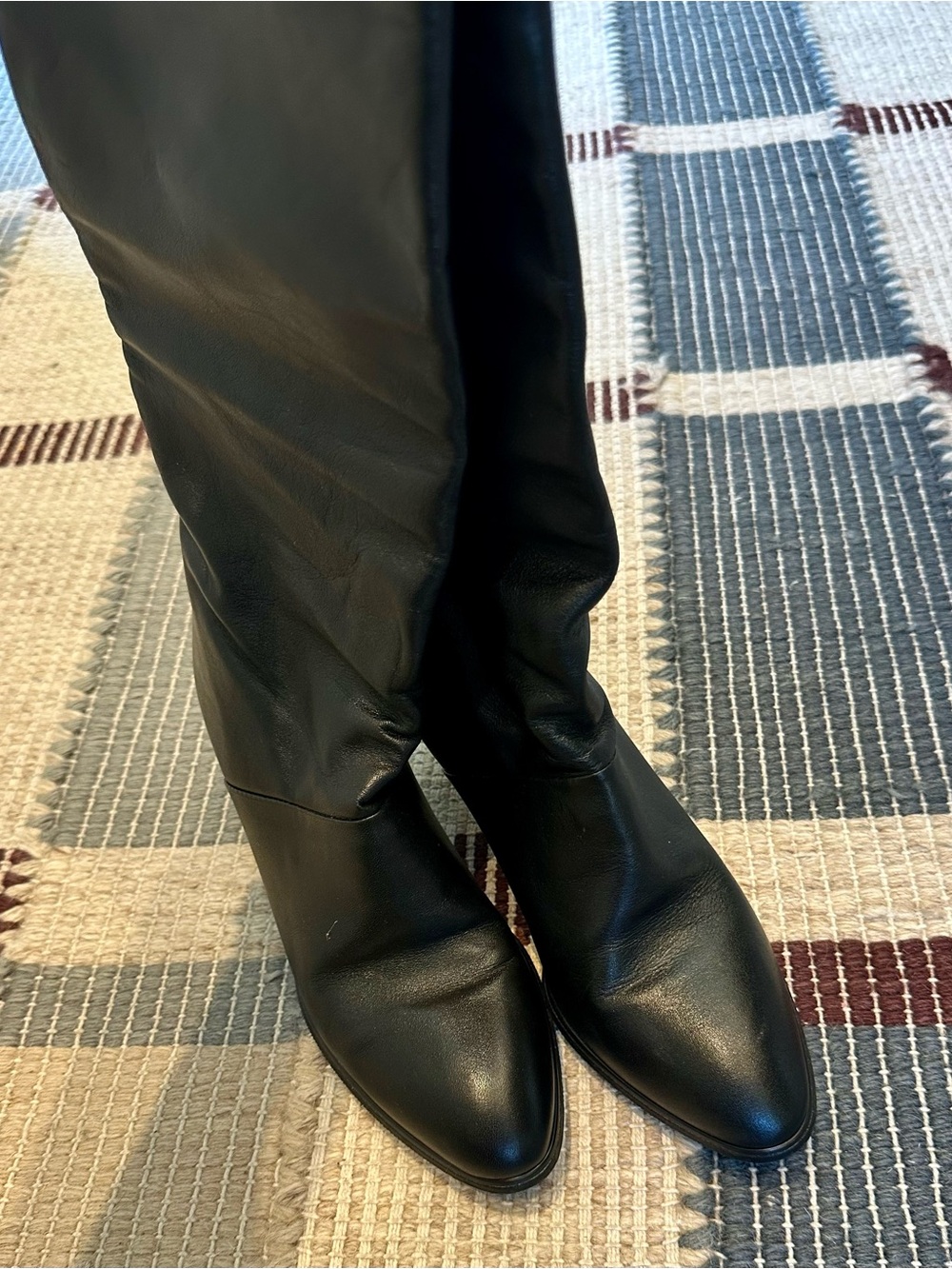 Vintage Joyce Black Leather Mid-Calf Boots - Picture 4 of 7